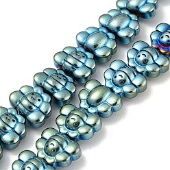 Plaqué Vert Brins de perles d'hématite non magnétiques synthétiques galvanisées, papillon, vert plaqué, 9.2~9.3x12.2~12.4x6~6.1mm, Trou: 0.9mm, Environ 43 pcs/chapelet, 15.35'' (39 cm)