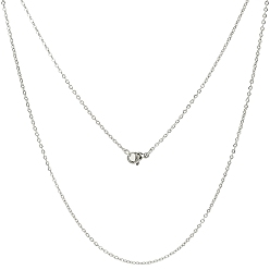 Stainless Steel Color Classic Plain 304 Stainless Steel Mens Womens Necklaces Unisex Cable Chain Necklaces, Stainless Steel Color, 19.5 inch~19.8 inch(49.5cm~50.5cm)