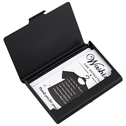 Black Gorgecraft Aluminium Alloy Business Cards Stroage Box, Hand-push Type, Rectangle, Black, 65x93x10mm, 2pcs