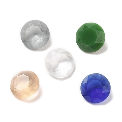 Couleur Mélangete Pointé cabochons en strass de verre, facette, diamant, couleur mixte, 8x4~4.5mm