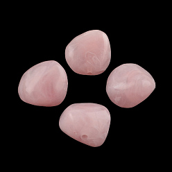 Perlas de Color Rosa Los granos de acrílico piedras preciosas de imitación nuggets, rosa perla, 25x24x17 mm, Agujero: 3 mm, sobre 84 unidades / 500 g