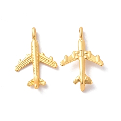 Matte Gold Color Rack Plating Alloy Pendants, Cadmium Free & Lead Free & Nickle Free, Airplane Charm, Matte Gold Color, 24x15x5mm, Hole: 3x2mm