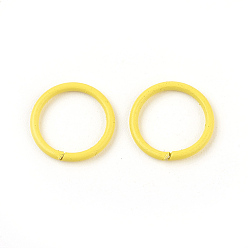 Желтый Железные соединительные колечки, открытые кольца прыжок, желтые, 18 датчик, 10x1 мм, внутренний диаметр: 8 мм