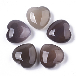 Agate Gris Pierres de guérison en agate grise naturelle, coeur amour pierres, pierres de palme de poche pour équilibrer le reiki, 29~30x30~31x12~15mm