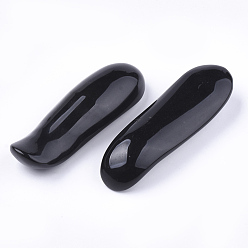 Obsidian Natural Obsidian Gua Sha Boards, Scraping Massage Tools, Gua Sha Facial Tools, 75x20~25x15mm