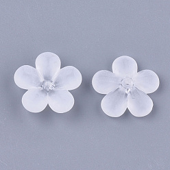 Clear Transparent Acrylic Beads, Frosted, Flower, Clear, 21.5x22x7mm, Hole: 1.5mm, about 420pcs/500g