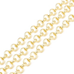Real 18K Gold Plated Rack Plating Brass Rolo Chains, Long-Lasting Plated, Cadmium Free & Nickel Free & Lead Free, Unwelded, with Spool, Real 18K Gold Plated, 5.5x2mm