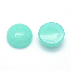 Other Jade Natural Dyed Jade Cabochons, Half Round, 12x5~6mm