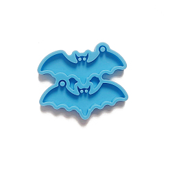 Cielo Azul Oscuro DIY moldes de silicona para colgantes de murciélagos de Halloween, moldes de resina, cielo azul profundo, 54x40x5 mm