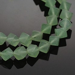 Зеленый Авантюрин Куб природные зеленые авантюрин бисер пряди, 6x5x5 мм, отверстие : 0.5 мм, около 75 шт / нитка, 15.7 дюйм