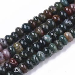 Agate Indienne Naturelles agate indienne brins de perles, rondelle, 8x5~6mm, Trou: 0.8mm, Environ 77~80 pcs/chapelet, 15.35~15.74 pouce (39~40 cm)