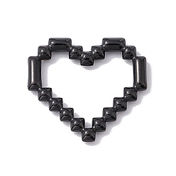 Electrophoresis Black 304 de acero inoxidable que une los anillos, corazón de píxel hueco, electroforesis negro, 19x20.5x2.5 mm, diámetro interior: 14.5x15.5 mm