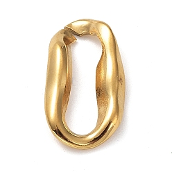 Настоящее золото 18K Ионное покрытие (ip) 304 соединительные кольца из нержавеющей стали, соединитель неправильной овальной формы, реальный 18 k позолоченный, 18.5x10x2 мм, внутренний диаметр: 14x4 мм