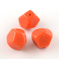 Tomate Perles acryliques de pierres fines d'imitation, tomate, 20x22x21mm, trou: 3 mm, environ 89 pcs / 500 g