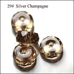 BurlyWood Imitation Austrian Crystal Beads, Grade AAA, Faceted, Flat Round, BurlyWood, 8x3.5mm, Hole: 0.9~1mm