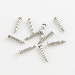 Stainless Steel Color 304 Stainless Steel Tie Tacks Lapel Pin Brooch Findings, Stainless Steel Color, 8mm, Head: 2mm, Pin: 1mm