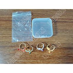 Color mezclado 4 piezas 4 anillos de brazalete dorado serpiente de colores para mujer, anillos abiertos de latón esmaltado, color mezclado, tamaño de EE. UU. 6 1/2 (16.9 mm), 1 pc / color