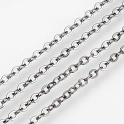 Черный Цвет Металла Латунные кабельные цепи ожерелья, металлический черный , 23.6 дюйм (60 см)