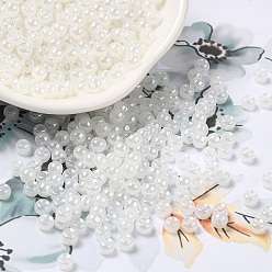 Humo Blanco Abalorios de la semilla de cristal, Ceilán, agujero redondo, rondo, whitesmoke, 4x3 mm, agujero: 1.4 mm, 7650 unidades / libra