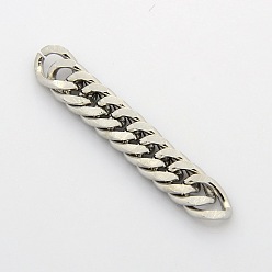 Stainless Steel Color Men's Jewelry Making 201 Stainless Steel Double Link Curb Chains, Unwelded, Faceted, Stainless Steel Color, 9x7x1.4mm
