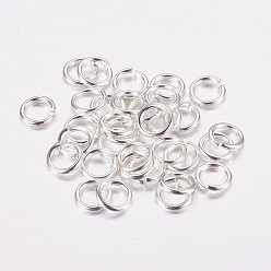 Серебро Эко-латунные прыжковые кольца, открытые кольца прыжок, без кадмия и без свинца, серебряные, 7x0.8 мм, 20 датчик, внутренний диаметр: 5.4 мм, отверстие : 5 мм, Около 6024 шт / 500 г
