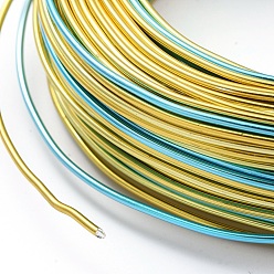 Colorful 3 Segment Colors Round Aluminum Craft Wire, for Beading Jewelry Craft Making, Colorful, 15 Gauge, 1.5mm, about 41.6m/roll
