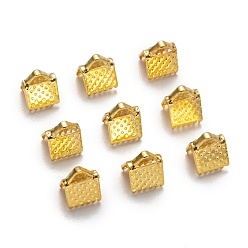 Oro Cinta de hierro engarzado extremos, dorado, 6x7 mm, agujero: 2 mm