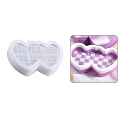 Corazón Moldes de almacenamiento de silicona diy, moldes de resina, herramientas de molde de artesanía de arcilla, corazón, 111x165x37 mm