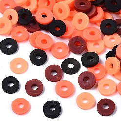 Light Salmon Handmade Polymer Clay Beads, Heishi Beads, for DIY Jewelry Crafts Supplies, Disc/Flat Round, Light Salmon, 6x1mm, Hole: 2mm, about 26000pcs/1000g