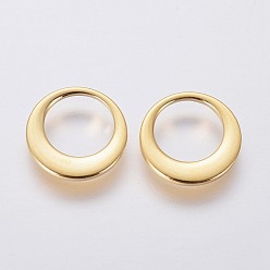 Золотой 304 прелести нержавеющей стали, кольцо, золотые, 10x1 мм