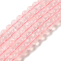 Розовый Кварц Природного розового кварца нитей бисера, круглые, 6 мм, отверстие : 0.8 мм, около 60 шт / нитка, 14.76''~14.88'' (37.5~37.8 см)