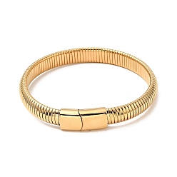Doré  Placage ionique (ip) 304 bracelet en chaîne de serpent plat extensible en acier inoxydable avec fermoir magnétique pour hommes femmes, or, 8-5/8 pouce (21.8 cm)
