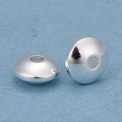Серебро 201 из нержавеющей стали разделительные бусины, диск, серебряные, 8x4 мм, отверстие : 2 мм