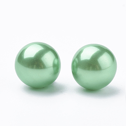 Lime Vert Perles d'imitation en plastique écologique, haut lustre, Grade a, ronde, lime green, 40mm, Trou: 3.8mm