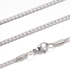 Stainless Steel Color 304 Stainless Steel Curb Chain Necklaces, with Lobster Claw Clasps, Stainless Steel Color, 19.2 inch(49cm)