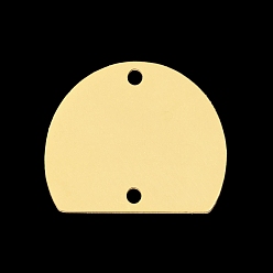 Oro 201 conectores de enlace de acero inoxidable, Corte con laser, semicírculo, dorado, 15x19x1 mm, agujero: 1.5 mm