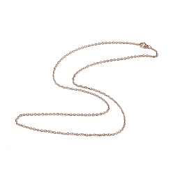 Oro Rosa Chapado en iones (ip) 304 collar de cadena de cable de acero inoxidable para hombres y mujeres, oro rosa, 23.62 pulgada (60 cm)