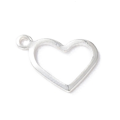Stainless Steel Color 304 Stainless Steel Charms, Stamping Blank Tag, Heart, Stainless Steel Color, 10x13.7x1mm, Hole: 1mm