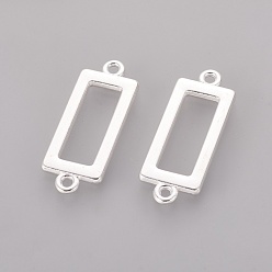 Silver Alloy Links connectors, Cadmium Free & Lead Free, Rectangle, Silver Color Plated, 30x11.5x2mm