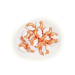 Orange Perles de silicone écologiques de qualité alimentaire cloud, perles à mâcher pour les jouets de dentition, Diy soins infirmiers colliers faisant, orange, 22x29mm, Trou: 3mm