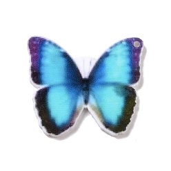 Building Printed Opaque Acrylic Pendants, Animal Theme Charms, Butterfly Farm, 28x33x2mm, Hole: 1.6mm