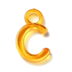 Letter C Colgantes de acrílico transparentes, encanto de la letra, letter.c, 20.5~22x11~13x4 mm, agujero: 4 mm, Sobre 1050 unidades / 500 g