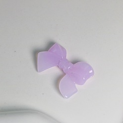 Lilas Perles acryliques, imitation gelée, bowknot, lilas, 24x33x7mm, Trou: 3mm, environ 500 g /sachet 