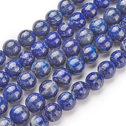 Lapis Lazuli Natural Lapis Lazuli Bead Strands, Round, 6mm, Hole: 1mm, about 63pcs/strand, 15.5 inch(395mm)
