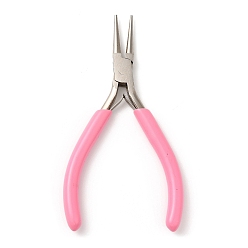 Pink Alicates de joyería de acero con cubiertas de mango de plástico., Pinzas / Alicates de punta redonda, Ferroníquel, rosa, 12.2x6.3x0.9 cm