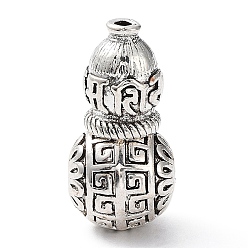 Antique Silver Tibetan Style Alloy 3 Hole Guru Beads, T-Drilled Beads, Gourd, Antique Silver, 27x13x13.5mm, Hole: 2mm