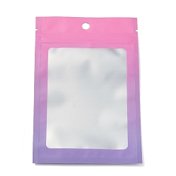 Orchid Plastic Zip Lock Bag, Gradient Color Storage Bags, Self Seal Bag, Top Seal, with Window and Hang Hole, Rectangle, Orchid, 15x10x0.25cm, Unilateral Thickness: 3.9 Mil(0.1mm), 95~100pcs/bag