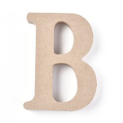 Letter B Letter Unfinished Wood Slices, Laser Cut Wood Shapes, for DIY Painting Ornament Christmas Home Decor Pendants, Letter.B, 100x74x15mm