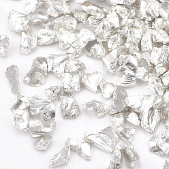 Blanc Fumé Perles de rocaille en verre plaqué fgb, pour nail art accessoires de décoration, pas de trous / non percés, puces, fumée blanche, 2.0~5.0 mm, sur 450 g / sac