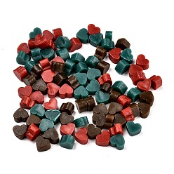 Mixed Color Sealing Wax Particles, for Retro Seal Stamp, Heart, Mixed Color, 7.3x8.6x5mm, about 110~120pcs/bag